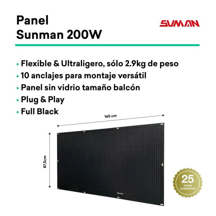 Kit Solar Autoinstalable Flex Full Black 800W x4 paneles solares ultraligeros y flexibles. Uso recomendado para balcón. 6