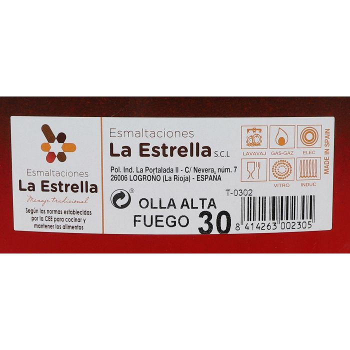 Olla Alta con Tapa 30 cm - 16L "Fuego" La Estrella (2 Unidades) 1 Olla Alta con Tapa 30 cm - 16L "Fuego" La Estrella (2 Unidades) 1