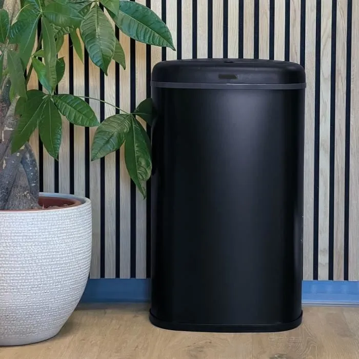 Kitchen Move Cubo de Basura LOGAN Automático Cocina Acero Inoxidable Negro Mate con Borde 58 L Kitchen Move Cubo de Basura LOGAN Automático Cocina Acero Inoxidable Negro Mate con Borde 58 L