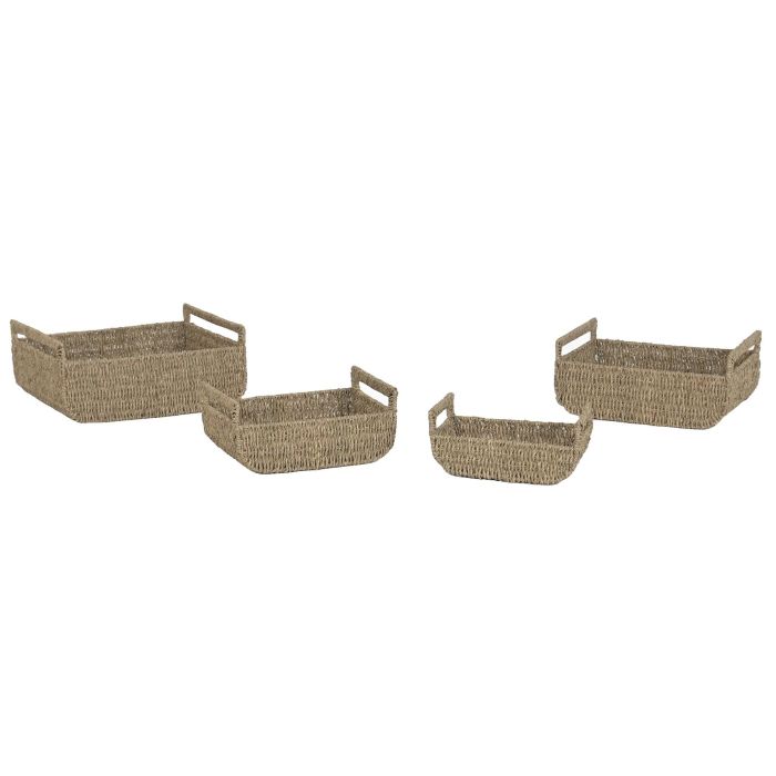 DKD Home Decor Cesta Balines Natural 45 x 34 x 20 cm Set de 4