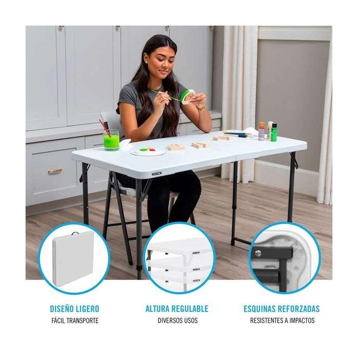 Color Baby Mesa Plegable Maletín 4 Posiciones 122x61x56 cm 6