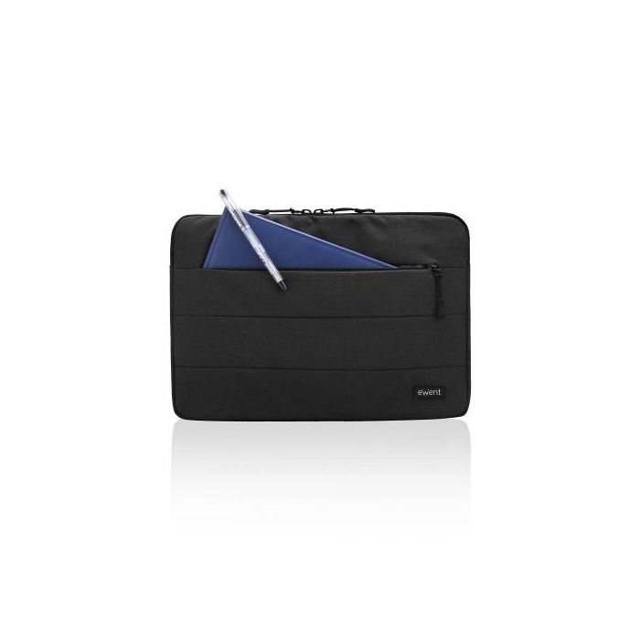 Ewent EW2523 Funda para Portátil 15.6 pulgadas (39.6 cm) Negro de Poliéster, Protección Antipolvo y Antirayaduras, Bolsillo Extra