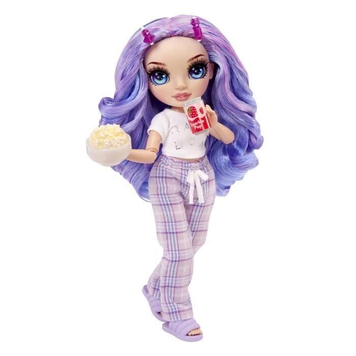 Rainbow High LIT0035051503705 Muñeca de moda articulada Junior High Pyjama Party, 22 cm, color Violeta Púrpura, con muchos accesorios