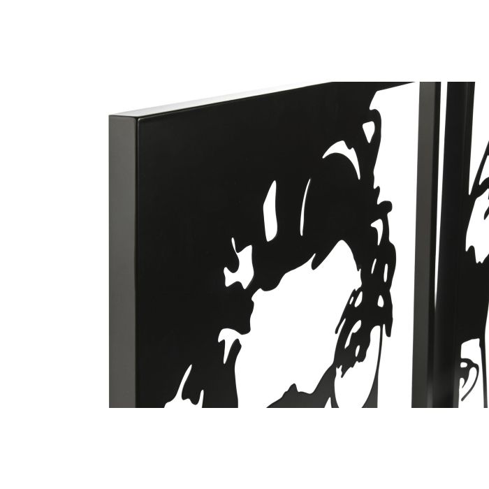 DKD Home Decor Set de 4 Decoraciones de Pared Moderno Negro Metal 40 x 2 x 60 cm 1