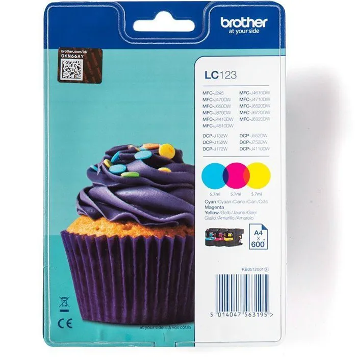 Brother LC123RBWBP Cartucho de Tinta de Color (Cian/Magenta/Amarillo) Blíster 3 Unidades 0 Brother LC123RBWBP Cartucho de Tinta de Color (Cian/Magenta/Amarillo) Blíster 3 Unidades 0