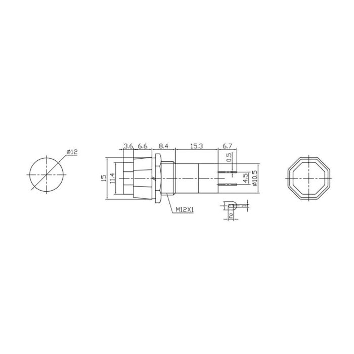 Recambio interruptor unipolar base hexagonal 1a 250v 1