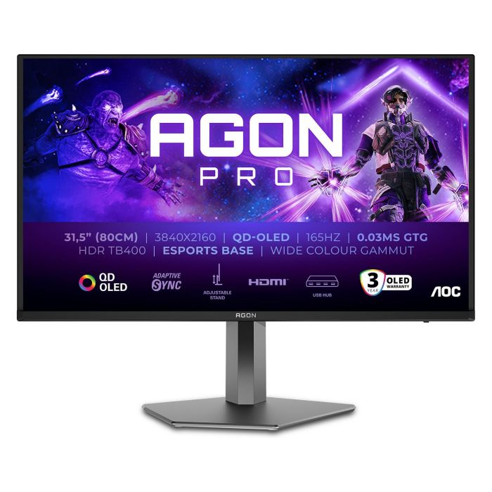 AOC AG326UD Monitor Gaming 31.5" (80.01cm) 4K Ultra HD QD-OLED 0.03ms Tasa de Refresco 165Hz Negro 1