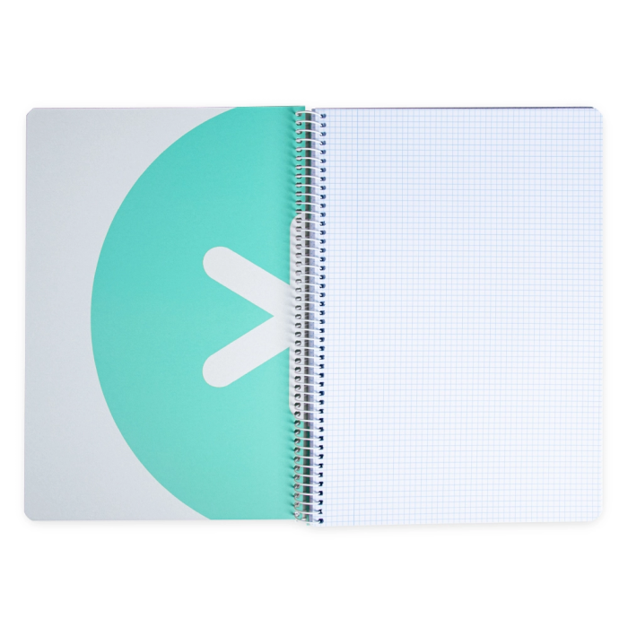 Antartik Cuaderno Espiral A4 Tapa Dura 80 Hojas 90gr Cuadro 4mm Margen Color Menta 2