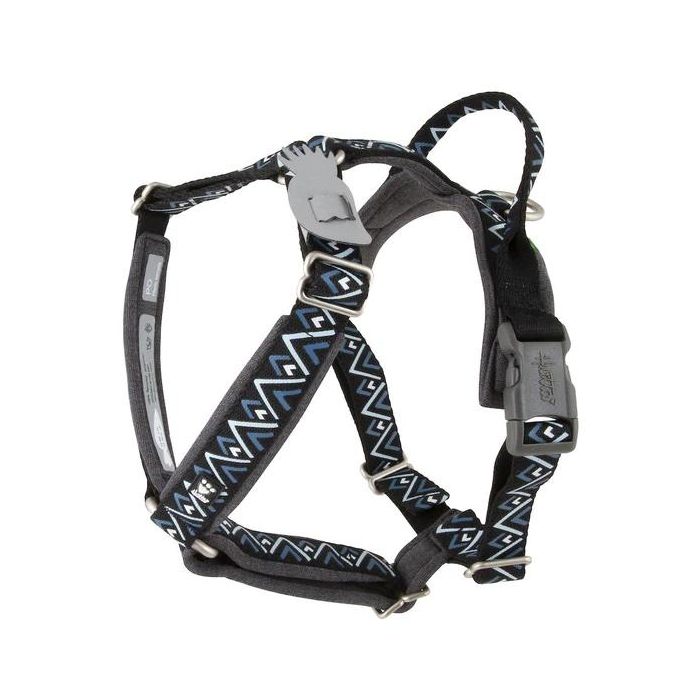 Hurtta Arnés Ajustable con Reflectores de Seguridad, Acero Inoxidable, Material Reciclado, Negro/Azul 1