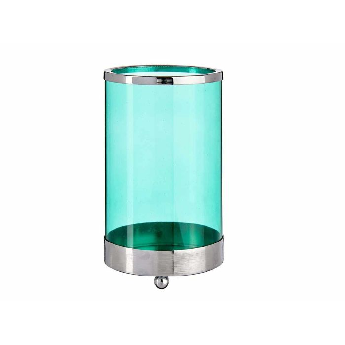 Base Vela Cristal Azul y Metal Plata Giftdecor 9.7x16.5x9.7 cm (8 Unidades) 1 Base Vela Cristal Azul y Metal Plata Giftdecor 9.7x16.5x9.7 cm (8 Unidades) 1
