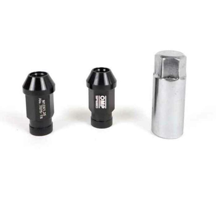 Set Tuercas OMP 7075 40 mm M14 x 1,50 20 uds Negro 0 Set Tuercas OMP 7075 40 mm M14 x 1,50 20 uds Negro 0