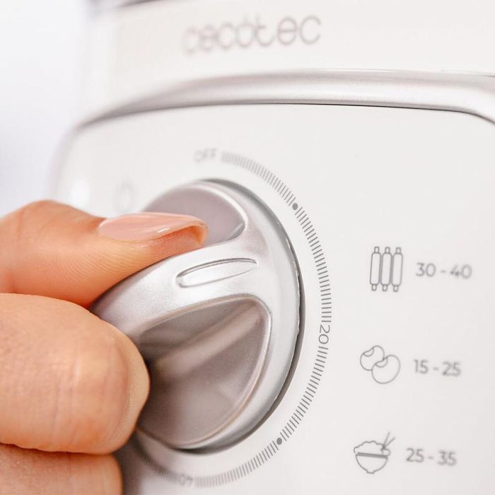 Cecotec Vaporera eléctrica SteelPot 1300W, 3 recipientes inox, apagado automático, blanca 8