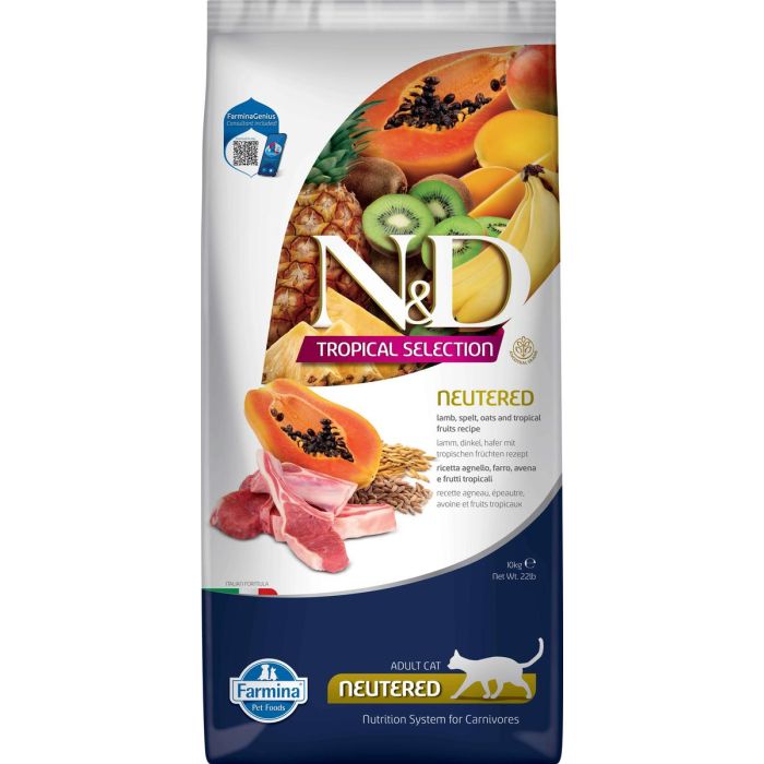 Farmina N&D Cat Tropical Selection Neutered Cordero 10 kg