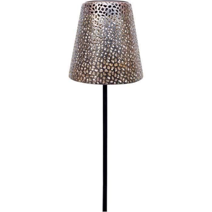 Lámpara solar - GARDEN ID Gold - Ø12 h70 cm - Autonomía 6-8 horas - Pie estabilizador - Botón encendido/apagado - Sin cableado - Pila AAA. 2 Lámpara solar - GARDEN ID Gold - Ø12 h70 cm - Autonomía 6-8 horas - Pie estabilizador - Botón encendido/apagado - Sin cableado - Pila AAA. 2