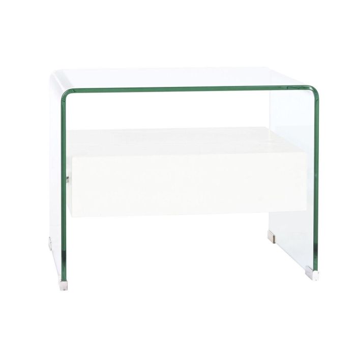 Mesita De Noche Moderno DKD Home Decor Blanco Transparente 40 x 45.5 x 50 cm 1