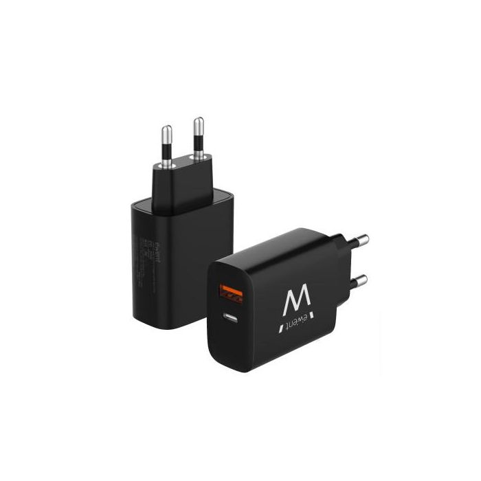 Ewent Cargador Rápido USB-C y QC3.0 20W EW1319 para iPhone 15/14 y Android con Power Delivery 1 Ewent Cargador Rápido USB-C y QC3.0 20W EW1319 para iPhone 15/14 y Android con Power Delivery 1