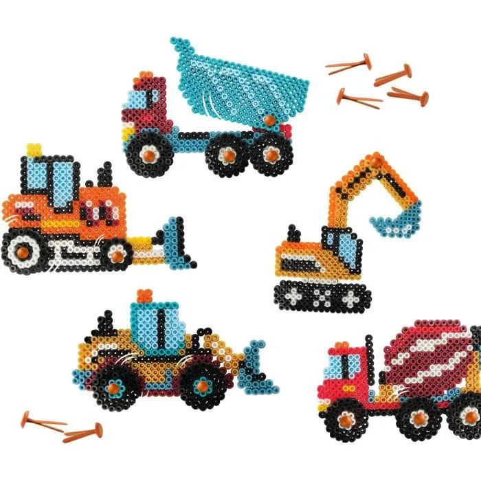 Ses Creative SES8710341062064 Cuentas de planchado - Crea 5 tipos de vehículos de construcción 3