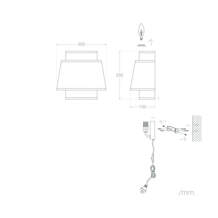 Quilmes Aplique de Pared SKD-W1024 Ratán y Madera Estilo Mediterráneo