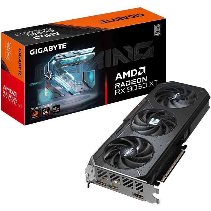 Gigabyte GV-R9060XTGAMING OC-16GD Radeon RX 9060 XT Tarjeta Gráfica 16GB GDDR6 Gaming OC 3 Ventiladores 0 Gigabyte GV-R9060XTGAMING OC-16GD Radeon RX 9060 XT Tarjeta Gráfica 16GB GDDR6 Gaming OC 3 Ventiladores 0