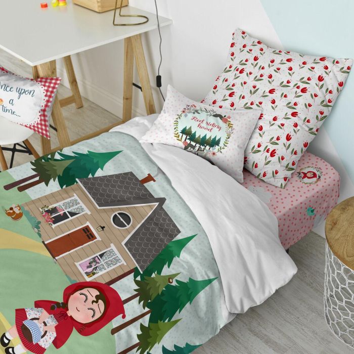 Juego de funda nórdica HappyFriday Mr Fox Red riding hood Multicolor Cama de 80 2 Piezas 3