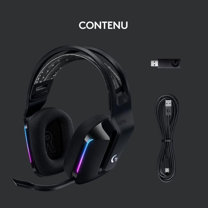 Logitech G G733 Auricular Gaming Inalámbrico con Micrófono Desmontable Blue VO!CE, RGB LIGHTSYNC, 29h Batería, para PC y Consola - Negro 19