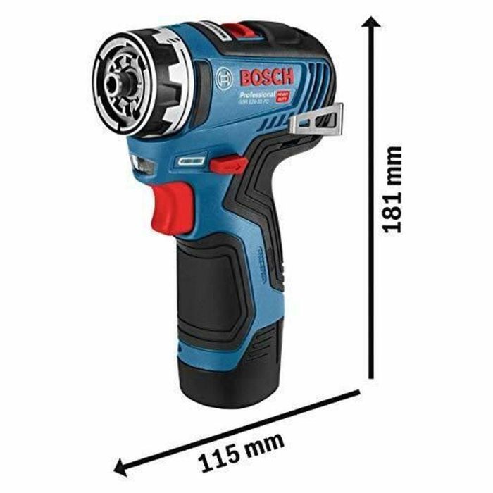 Bosch Professional Taladro atornillador GSR 12V-35 FC + 2 baterías 3.0Ah + L-Boxx - 06019H3000 2