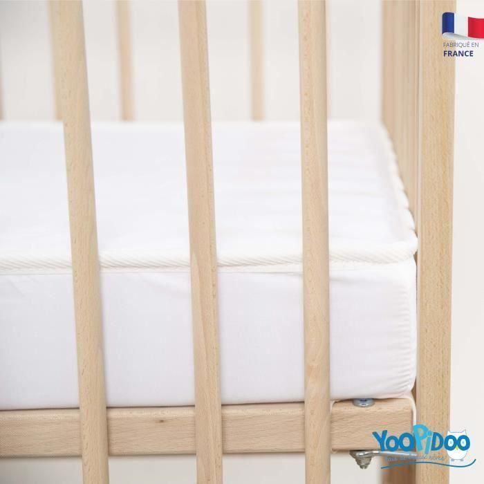 Yoopidoo - Colchón para bebé climatizado - 60x120 cm - 1 cara fresca de verano / 1 cara acolchada de invierno - Sin tratamiento químico 2 Yoopidoo - Colchón para bebé climatizado - 60x120 cm - 1 cara fresca de verano / 1 cara acolchada de invierno - Sin tratamiento químico 2