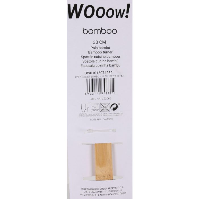 Wooow Pala Recta de Bambú con Agujeros 30 cm (36 Unidades) 1