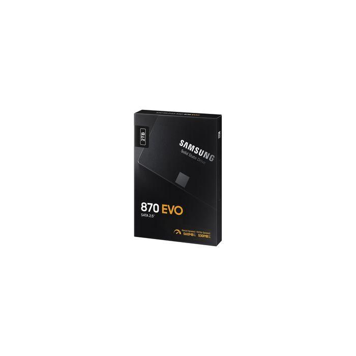 Samsung 870 EVO SSD 2000 GB (2TB) 2.5" SATA III Negro MZ-77E2T0B/EU Velocidad Lectura 560 MB/s Escritura 530 MB/s 7