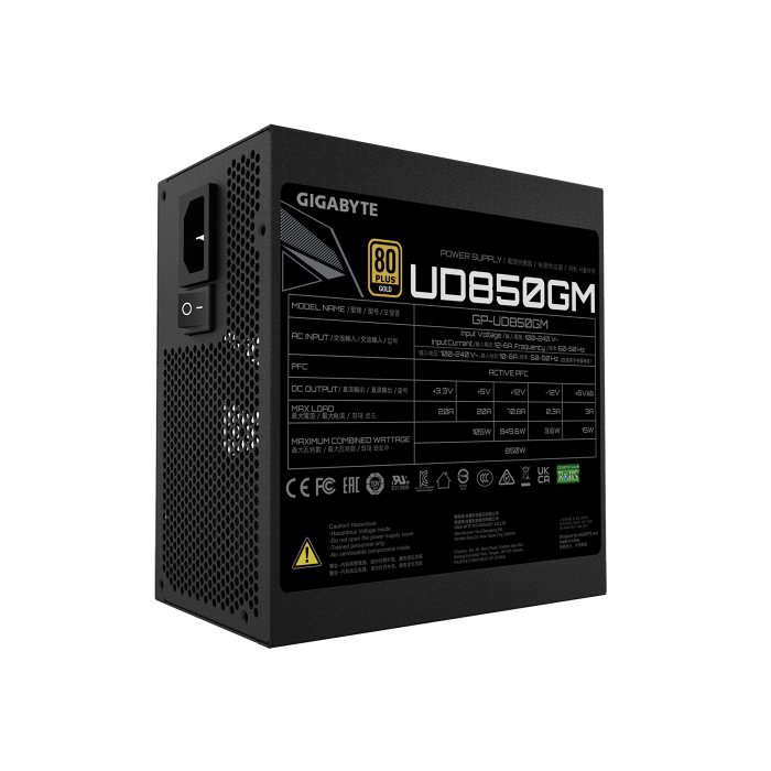 Gigabyte UD850GM unidad de fuente de alimentación 850 W 20+4 pin ATX ATX Negro 4 Gigabyte UD850GM unidad de fuente de alimentación 850 W 20+4 pin ATX ATX Negro 4