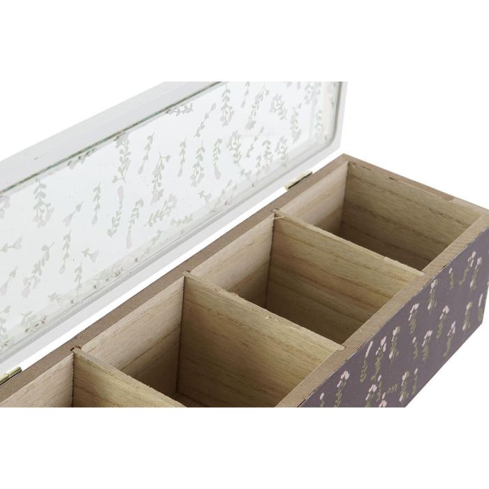 Caja Infusiones Shabby DKD Home Decor Verde Mostaza 9 x 8 x 30 cm (4 Unidades) 1