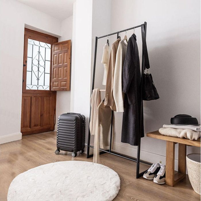 Perchero de Pie Newlux Hangy One 15 Negro Metal 80 x 40 x 160 cm 2 Perchero de Pie Newlux Hangy One 15 Negro Metal 80 x 40 x 160 cm 2