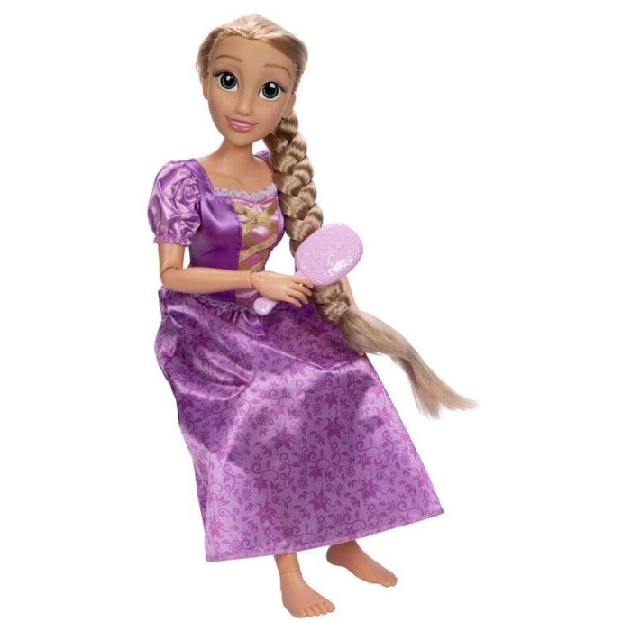 Disney Muñeca Princesa Rapunzel 80 cm, Gran Figura con Atuendo y Cepillo Incluido, Juguete de PVC para Niñas de 3 Años en Adelante. 1 Disney Muñeca Princesa Rapunzel 80 cm, Gran Figura con Atuendo y Cepillo Incluido, Juguete de PVC para Niñas de 3 Años en Adelante. 1