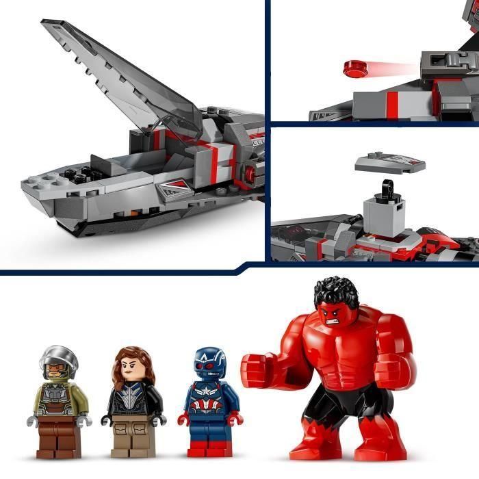 LEGO Marvel 76292 Capitán América vs Hulk Rojo - Avión de combate para construir 1 LEGO Marvel 76292 Capitán América vs Hulk Rojo - Avión de combate para construir 1
