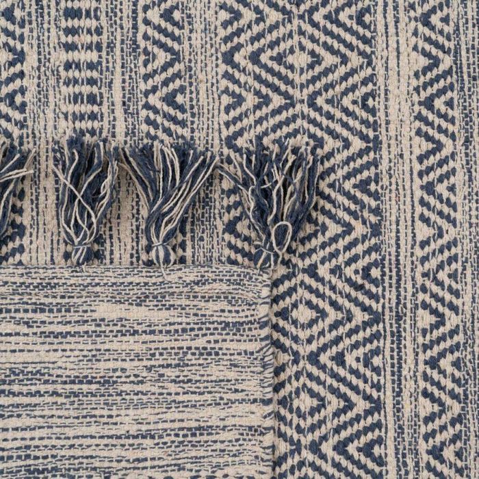 Alfombra Azul Blanco 70 % algodón 30 % Poliéster 80 x 150 cm 2 Alfombra Azul Blanco 70 % algodón 30 % Poliéster 80 x 150 cm 2