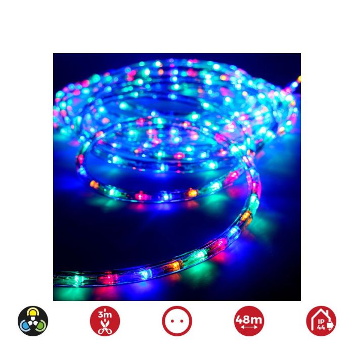 Tubo flexiled led 2 vias multifuncion 48m 36 leds/m ip44 multicolor