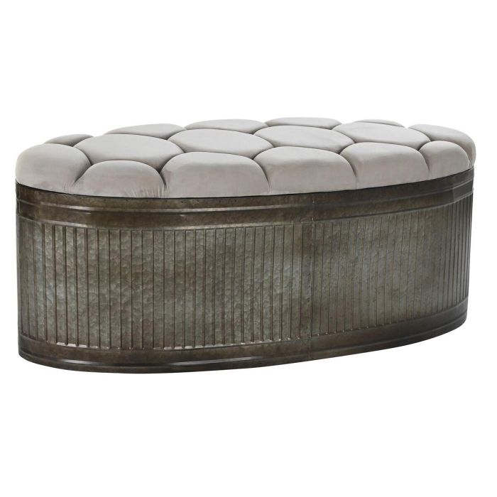 DKD Home Decor Descalzadora Loft, Banco Recibidor con Asiento Beige y Estructura Marrón Oscuro de Metal y Poliéster, 121x44x47.5 cm DKD Home Decor Descalzadora Loft, Banco Recibidor con Asiento Beige y Estructura Marrón Oscuro de Metal y Poliéster, 121x44x47.5 cm