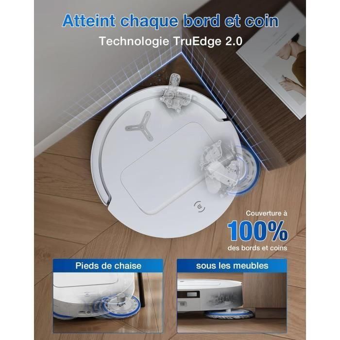 ECOVACS DEEBOT T50 OMNI - Robot aspirador con base - 15000 Pa - Cepillo lateral extensible y mopa - Sin enredos 3
