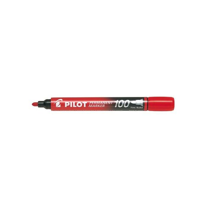 Marcador Permanente Pilot Marker Sca-100 Conico 1,0 Mm Rojo (Set de 12)