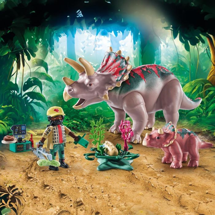 PLAYMOBIL 71821 Triceratops con Bebé y Explorador, Dinosaurios, 29 piezas, Edades 4+ 3 PLAYMOBIL 71821 Triceratops con Bebé y Explorador, Dinosaurios, 29 piezas, Edades 4+ 3