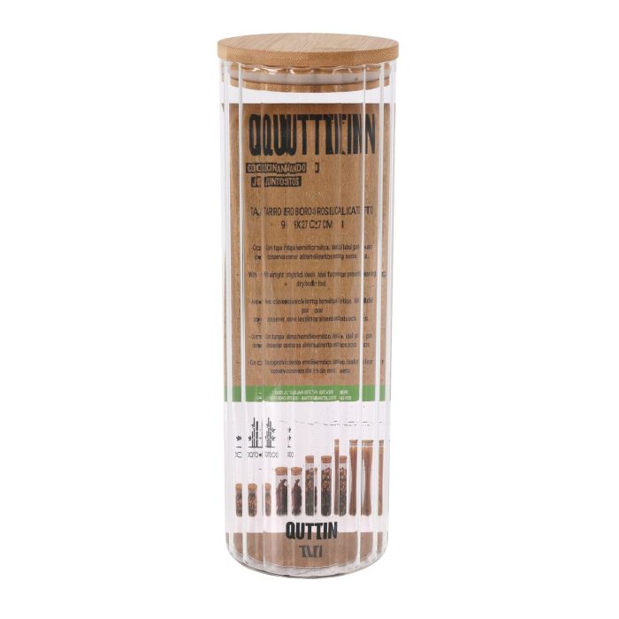 Tarro Boro Ottico Bamboo 9x27 cm - Quttin (12 Unidades) 1 Tarro Boro Ottico Bamboo 9x27 cm - Quttin (12 Unidades) 1