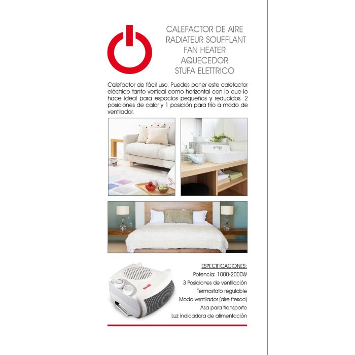 Calefactor de Aire Basic Home 1000-2000W 2 Posiciones (4 Unidades) 7 Calefactor de Aire Basic Home 1000-2000W 2 Posiciones (4 Unidades) 7