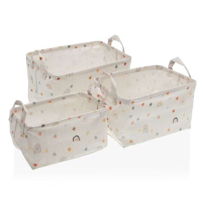 Set 3 Cestas Rect. Arcoiris Versa 18X14CM (2 Unidades) Set 3 Cestas Rect. Arcoiris Versa 18X14CM (2 Unidades)
