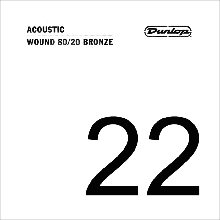 Cuerda Acústica Dunlop 80/20 Bronze .022 0 Cuerda Acústica Dunlop 80/20 Bronze .022 0