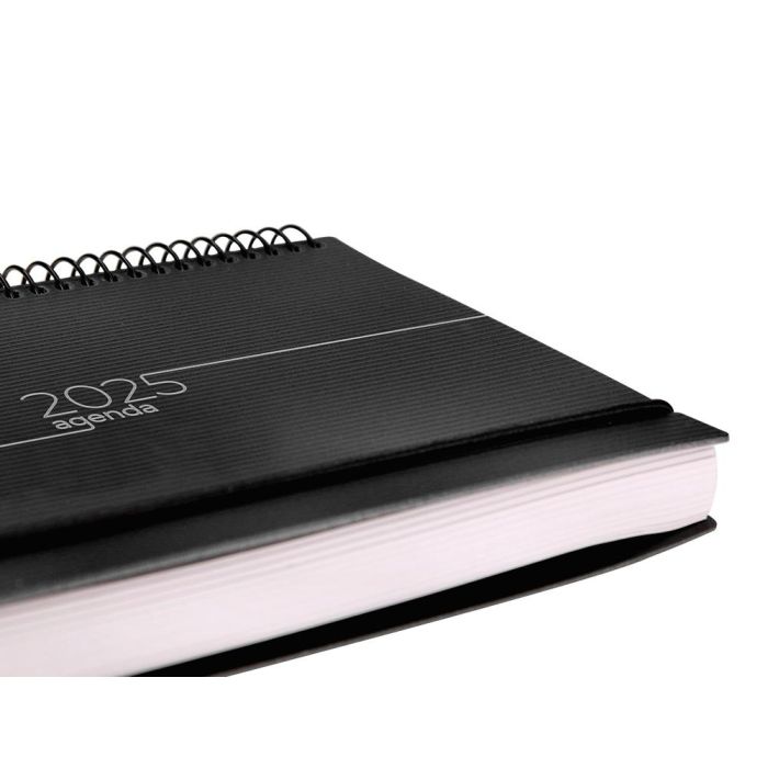 Agenda Espiral Liderpapel Olbia A5 2025 Dia Pagina Color Negro Papel 60 gr 6