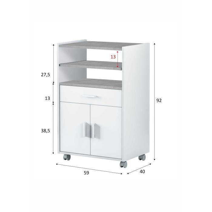 Mueble microondas 1cajón + 2puertas 59 x 40 x 92 cm tidy 3 Mueble microondas 1cajón + 2puertas 59 x 40 x 92 cm tidy 3