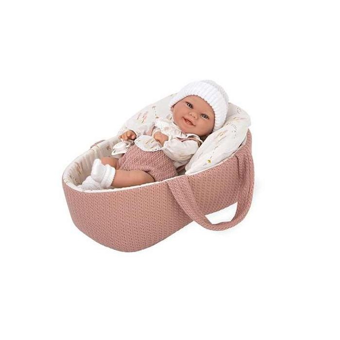 Muñeca elegance babyto rosa con capazo (cuerpo vinyl, sexo niña)incluye chupete en bolsa. 33 cm 1