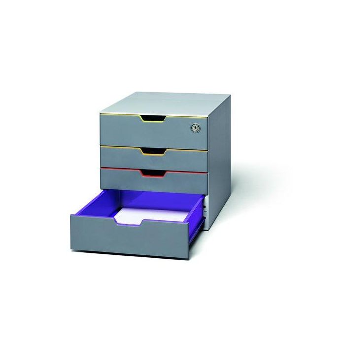 Modulo Durable 4 Cajones Varicolor Con Cerradura