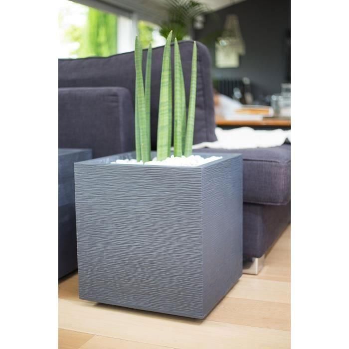 EDA Graphit maceta cuadrada - 39 x 39 x 43 cm - 35 L - gris antracita 1