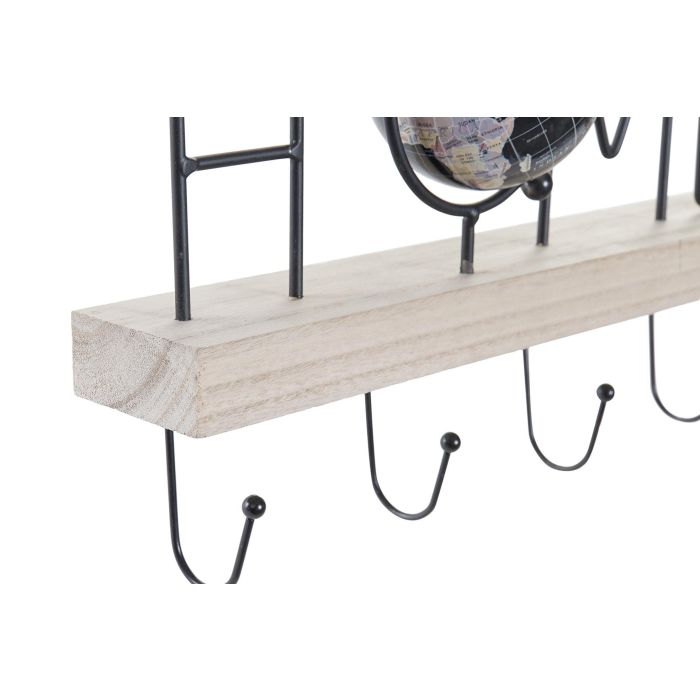 DKD Home Decor Perchero Pared Industrial Planet Loft Negro 8 x 21 x 36 cm (2 Unidades) 1